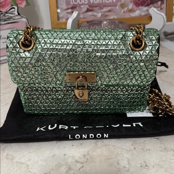 Kurt Geiger NWT Green Crystal Brixton - Picture 5 of 5